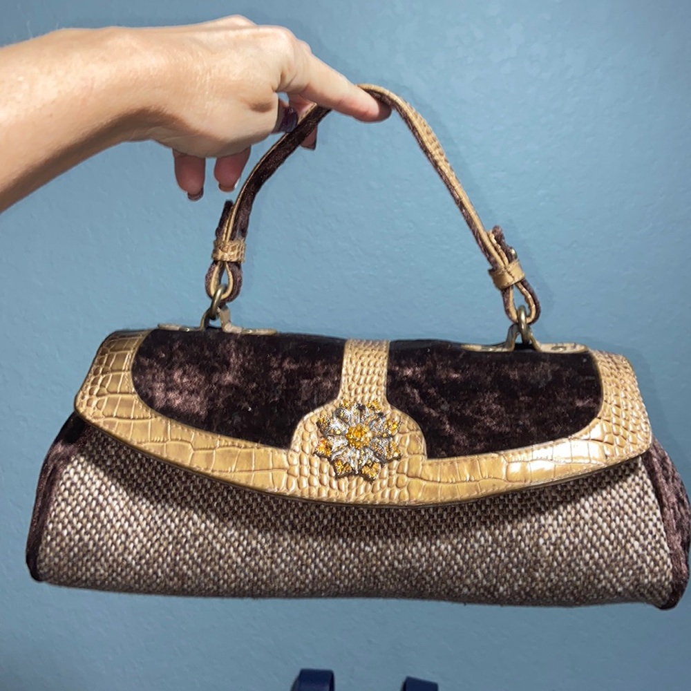RARE EUC Vintage Marshall Field's tweed embellished evening bag Handbag